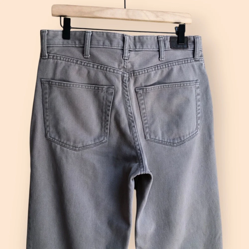 Lands’ End MENS Traditional Fit Stretch Jeans Light Grey Denim Pants MENS 32